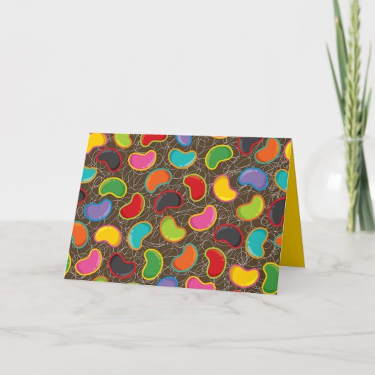 カラフル&おもしろいゼリーポップ・アートのビーンマッドネスレトロキャンディ カード (正面)