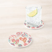 カラフル&おもしろいフリップフロップ夏おもしろい! コースター (側面)