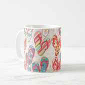 カラフル&おもしろいフリップフロップ夏おもしろい! コーヒーマグカップ (正面左)