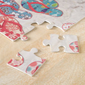 カラフル&おもしろいフリップフロップ夏おもしろい! ジグソーパズル (側面)