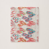 カラフル&おもしろいフリップフロップ夏おもしろい! ジグソーパズル (縦)