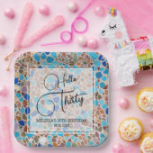 カラフル&おもしろいモザイクこんにちは30歳の誕生日 ペーパープレート (パーティー)