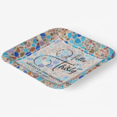 カラフル&おもしろいモザイクこんにちは30歳の誕生日 ペーパープレート (傾斜あり)