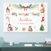 カラフル お初めのクリスマスお誕生日パーティー 横断幕 (トレードショー)