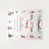 カラフル お初めのクリスマス 誕生日 タペストリー (正面(横))