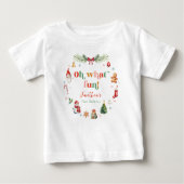 カラフル お初クリスマスお誕生日 ベビーTシャツ (正面)