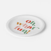 カラフル お楽しみ タイポグラフィー ホリデーパーティー ペーパープレート (アングル)