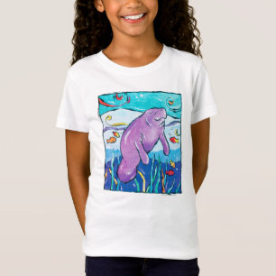 カラフル、お洒落なマナティーのTシャツ Tシャツ