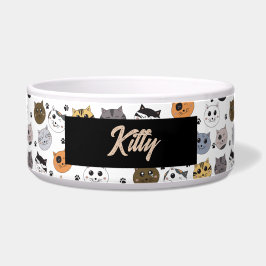 カラフル かわいい ユニークな ネコ & 肉球 パターン ボウル