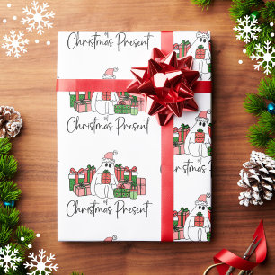 カラフル かわいい ユーモアあふれる クリスマス ラッピングペーパー