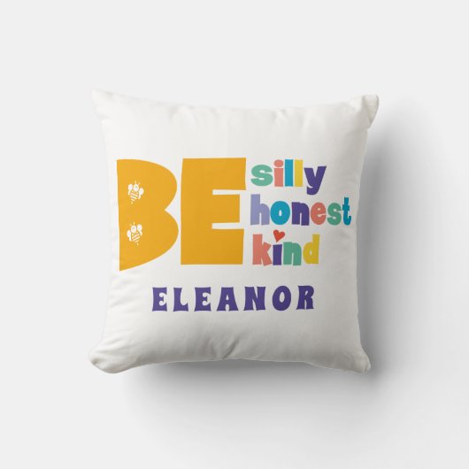 カラフル で 馬鹿 正直 親切 感動的 クッション (正面)