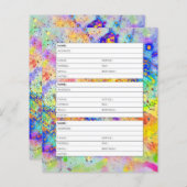 カラフル（ばちゃばちゃ）跳ねるのアドレス帳ページ (正面/裏面)