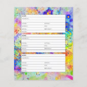 カラフル（ばちゃばちゃ）跳ねるのアドレス帳ページ (裏面)