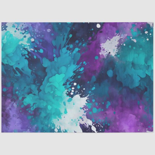 カラフル（ばちゃばちゃ）跳ねる絵を描アートティッシュペーパー 薄葉紙 (正面)