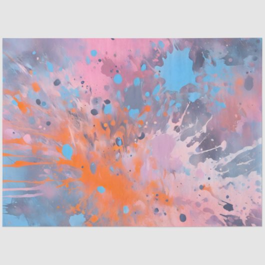 カラフル（ばちゃばちゃ）跳ねる絵を描アートティッシュペーパー 薄葉紙 (正面)