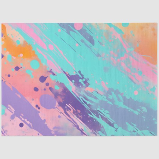 カラフル（ばちゃばちゃ）跳ねる絵を描アートティッシュペーパー 薄葉紙 (正面)