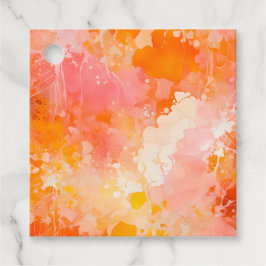 カラフル（ばちゃばちゃ）跳ねる絵を描ギフトラベル フェイバータグ