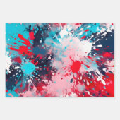 カラフル（ばちゃばちゃ）跳ねる絵を描ラッピング紙シート ラッピングペーパーシート (正面)