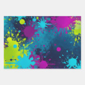 カラフル(ばちゃばちゃ)跳ねる絵を描ラッピング紙シート ラッピングペーパーシート (正面3)