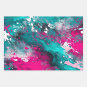 カラフル（ばちゃばちゃ）跳ねる絵を描ラッピング紙シート ラッピングペーパーシート (正面3)