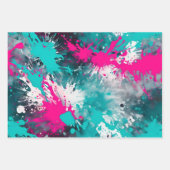 カラフル（ばちゃばちゃ）跳ねる絵を描ラッピング紙シート ラッピングペーパーシート (正面)