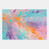 カラフル（ばちゃばちゃ）跳ねる絵を描ラッピング紙シート ラッピングペーパーシート (正面3)