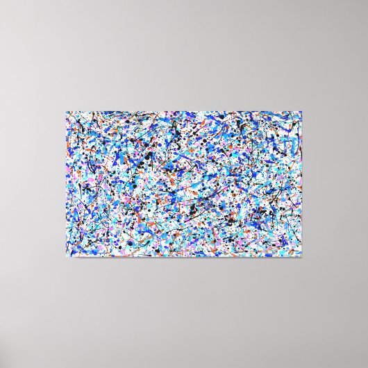 カラフル（ばちゃばちゃ）跳ねる16 – アクショ絵を描ン・抽象芸術- キャンバスプリント (正面)