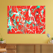 カラフル(ばちゃばちゃ)跳ねるL第二十五 – アクショ絵画ン – キャンバスプリント (インサイチュ (リビング))