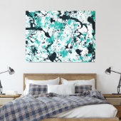 カラフル(ばちゃばちゃ)跳ねるL V – アクショ絵を描ンの – 抽象芸術- キャンバスプリント (インサイチュ (寝室))