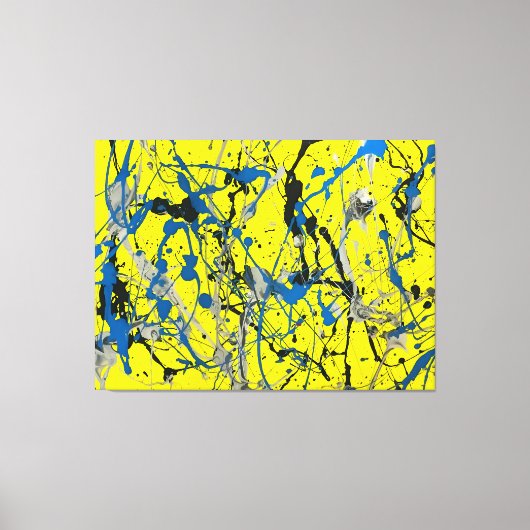 カラフル（ばちゃばちゃ）跳ねるLGATT – アクショ絵を描ン –  キャンバスプリント (正面)