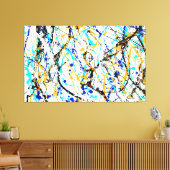 カラフル(ばちゃばちゃ)跳ねるLIX – アクショ絵を描ンの – 抽象芸術- キャンバスプリント (インサイチュ (リビング))