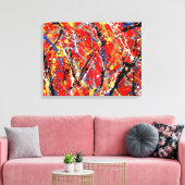 カラフル（ばちゃばちゃ）跳ねるLXIV – アクショ絵画ン –  キャンバスプリント (インサイチュ (リビング))