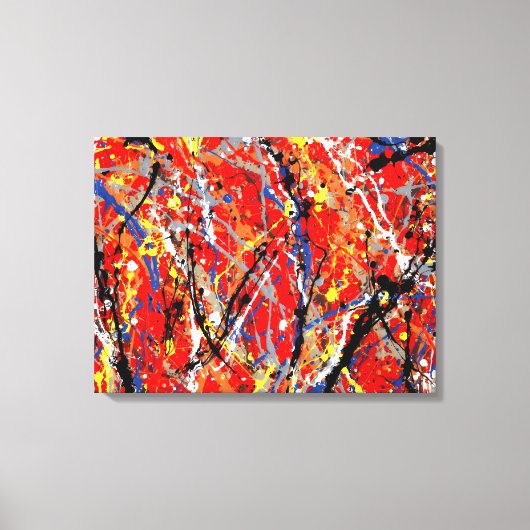 カラフル（ばちゃばちゃ）跳ねるLXIV – アクショ絵画ン –  キャンバスプリント (正面)