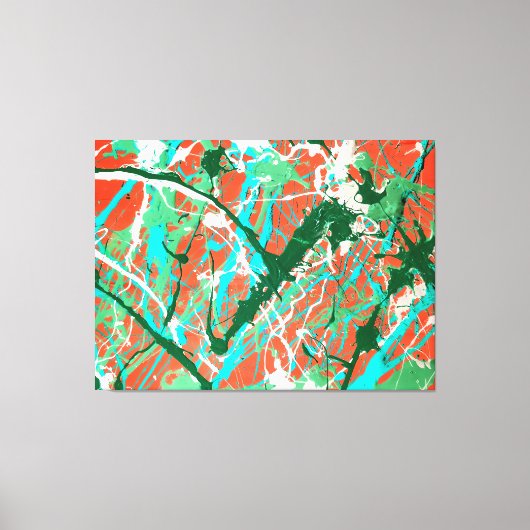 カラフル（ばちゃばちゃ）跳ねるLXIX – アクショ絵を描ン –  キャンバスプリント (正面)