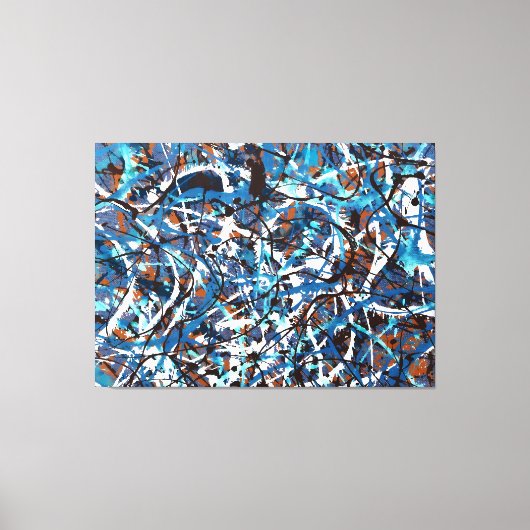 カラフル(ばちゃばちゃ)跳ねるLXVII – アクショ絵を描ン – キャンバスプリント (正面)