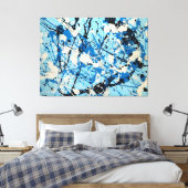 カラフル（ばちゃばちゃ）跳ねるLXX – アクショ絵画ンの – 抽象芸術- キャンバスプリント (インサイチュ (寝室))