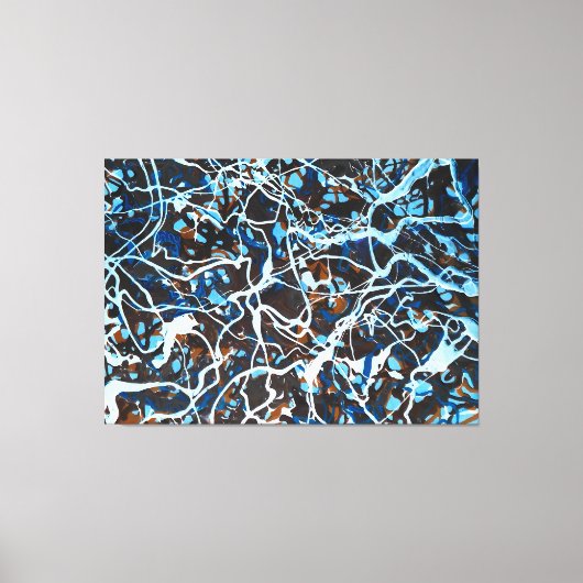 カラフル（ばちゃばちゃ）跳ねるLXXIII – アクショ絵画ン –  キャンバスプリント (正面)