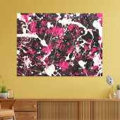 カラフル（ばちゃばちゃ）跳ねるXLI – アクショ絵画ンの – 抽象芸術- キャンバスプリント (インサイチュ (リビング))