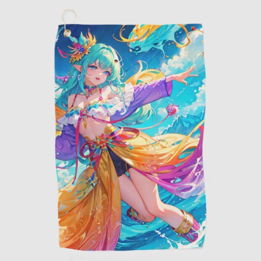 カラフル/アニメ/漫画 ゴルフタオル (正面)