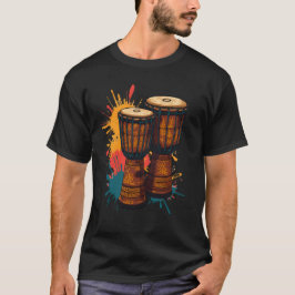 カラフル アフリカンジェンベ ドラム Tシャツ