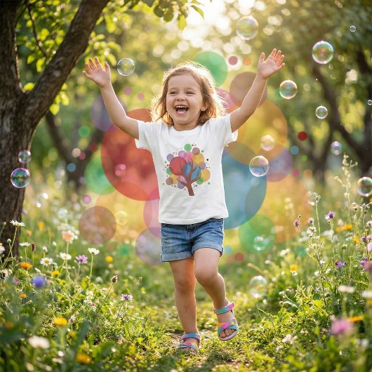 カラフル アブストラクト ツリー オブ ライフ モダン アート Tシャツ