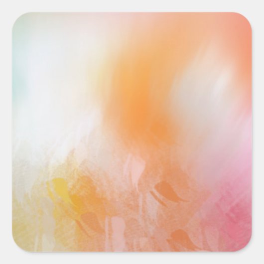 カラフル アブストラクト テンプレート ピンク 赤 黄 青 スクエアシール (正面)