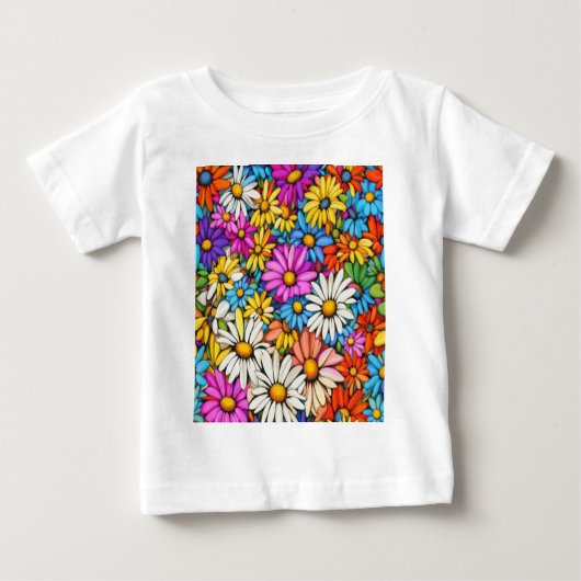 カラフル アブストラクト デイジー #444 ベビーTシャツ (正面)