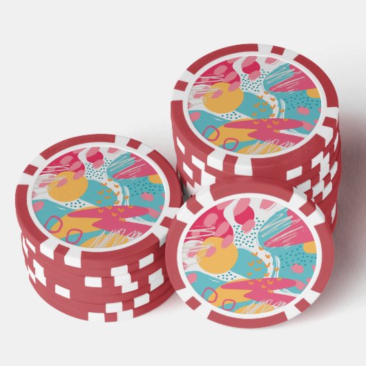 カラフル アブストラクト ポーカーチップ (積み重ね)
