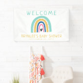 カラフル イラスト パステル レインボー ベイビー シャワー 横断幕 (インサイチュ)