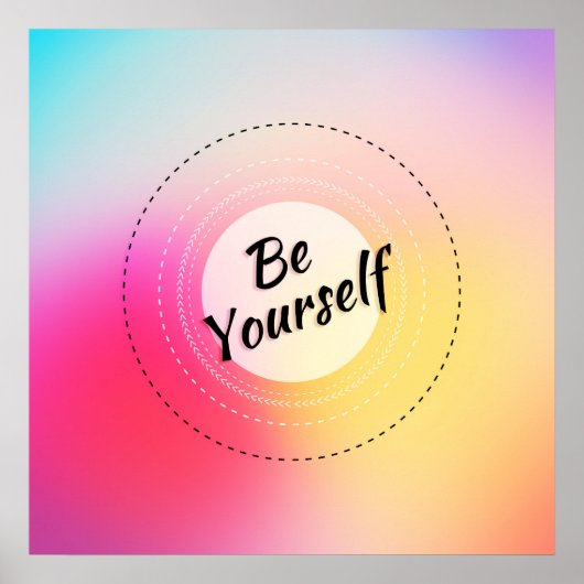 カラフル&インスパイアのモダンタイポグラフィ引用文 ポスター (正面)