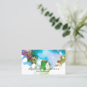 カラフル ウォーターカラー ゴールド フォイル モダン シック 名刺 (スタンド正面)