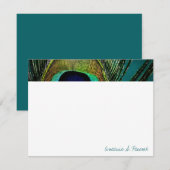 カラフル エキゾチックな孔雀の羽の写真 エレガントでおしゃれ サンキューカード (正面/裏面)