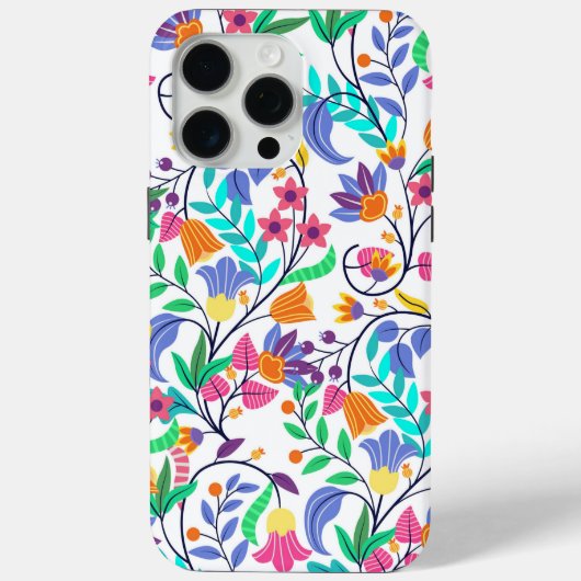 カラフル エキゾチック フラワー パターン Case-Mate iPhoneケース (裏面)