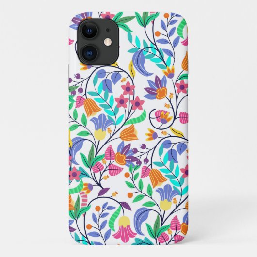 カラフル エキゾチック フラワー パターン Case-Mate iPhoneケース (裏面)